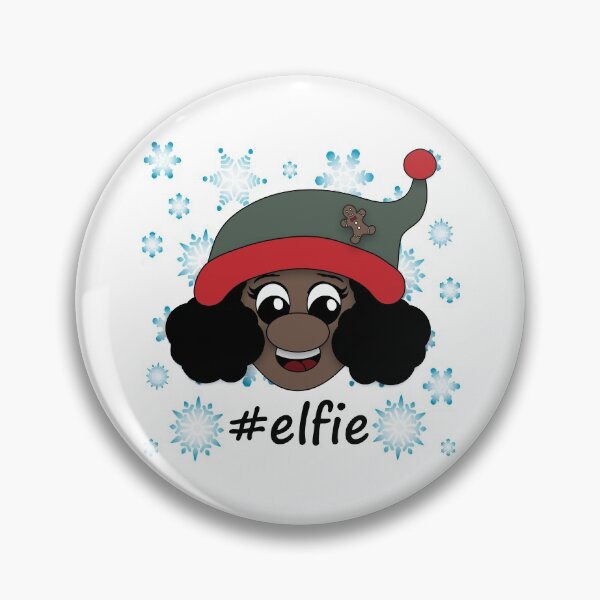 Artikelvorschau, #elfie Black Girl Elf Schneeflocken Weihnachten Selfie Wortspiel entworfen und verkauft von DesignsofWhimsy.