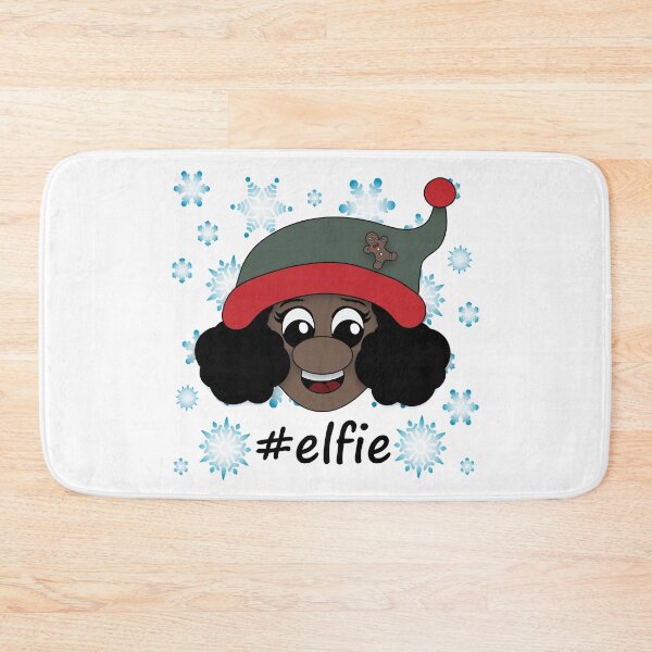 Item preview, #elfie Black Girl Elf Snowflakes Christmas Selfie Pun designed and sold by DesignsofWhimsy.