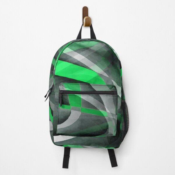 Item preview, Eighties Green On Grey Abstract Curve Pattern designed and sold by taiche.