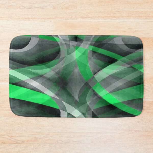 Item preview, Eighties Green On Grey Abstract Curve Pattern designed and sold by taiche.