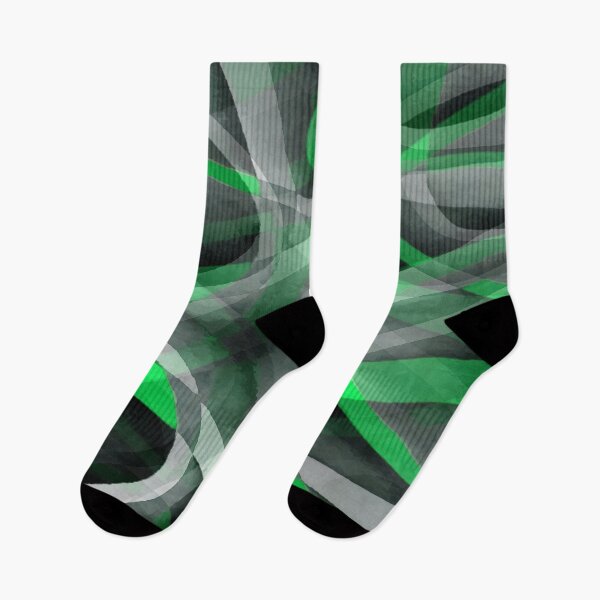 Item preview, Eighties Green On Grey Abstract Curve Pattern designed and sold by taiche.