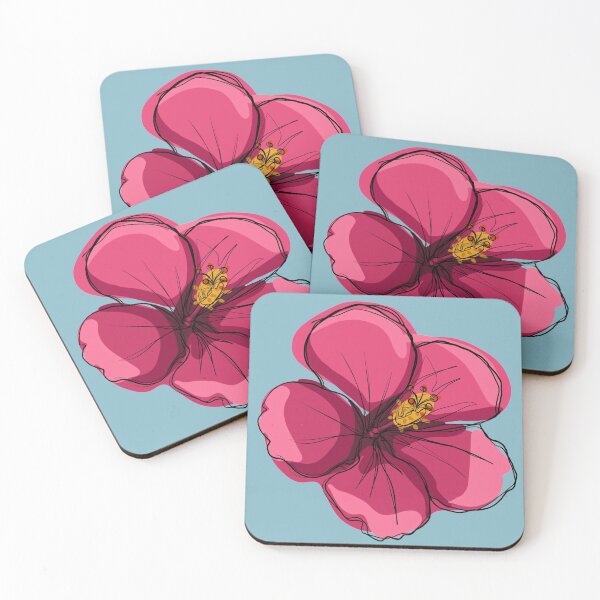 Item preview, Line Art Hibiscus Flower Plant designed and sold by andymvera.
