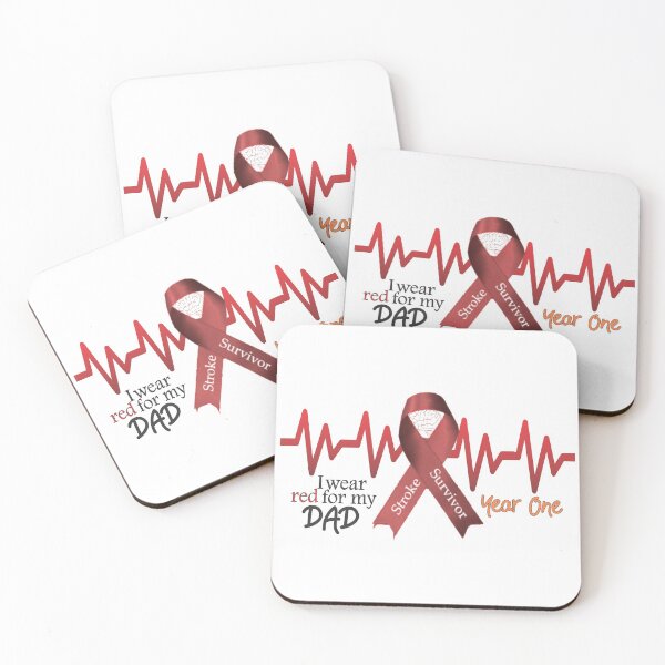 Item preview, Stroke Survivor I Wear Red For My Dad Red Ribbon designed and sold by Hanlar.