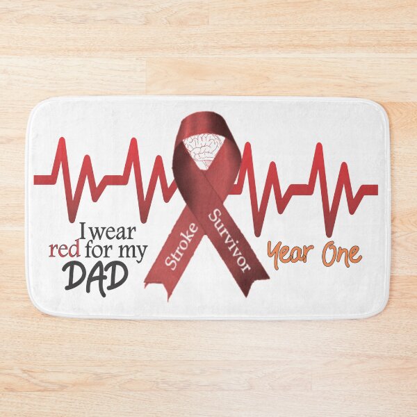 Item preview, Stroke Survivor I Wear Red For My Dad Red Ribbon designed and sold by Hanlar.