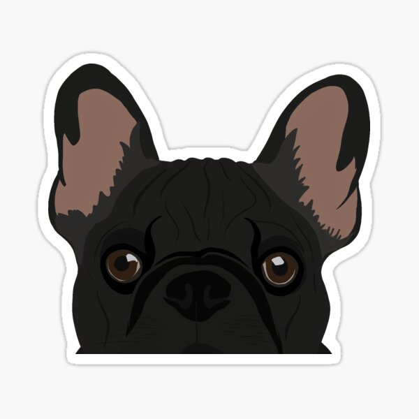 Vista previa del artículo con la obra «Bulldog francés negro curioso», diseñado y vendido por kherrin.