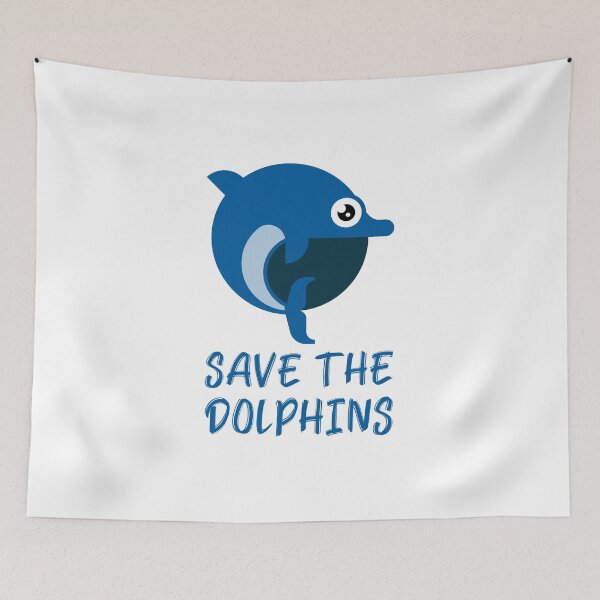 Item preview, Save the Dolphins Cute Cartoon Dolphin designed and sold by quoteology.