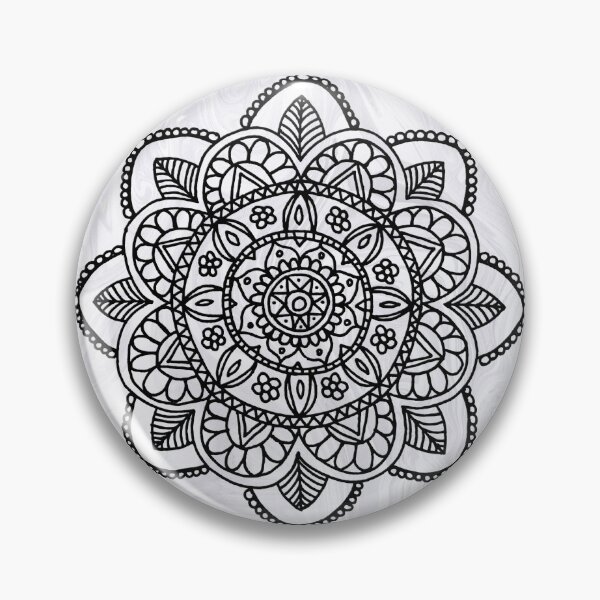 Item preview, Black Mandala on White Marble designed and sold by Julie Erin Designs.