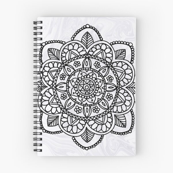 Item preview, Black Mandala on White Marble designed and sold by Julie Erin Designs.