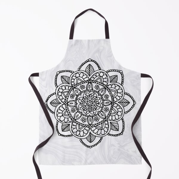 Item preview, Black Mandala on White Marble designed and sold by Julie Erin Designs.