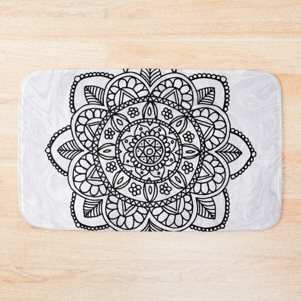 Item preview, Black Mandala on White Marble designed and sold by Julie Erin Designs.