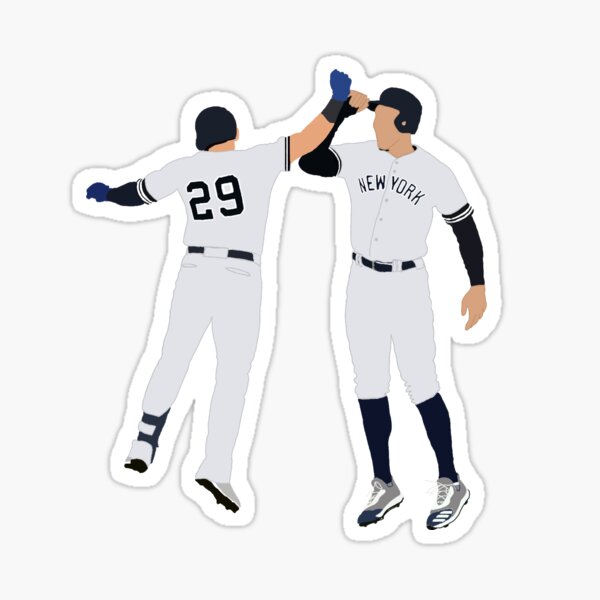 aaron judge and gio urshela  Sticker for Sale by kristaga0116