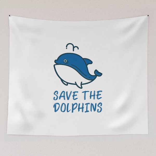 Item preview, Save the Dolphins Cute Chubby Dolphin designed and sold by quoteology.