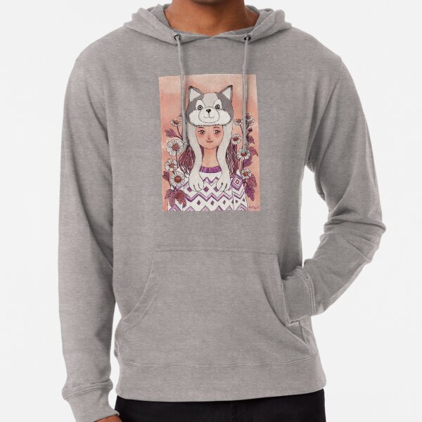 The Girl wearing a Husky hat Lightweight Hoodie