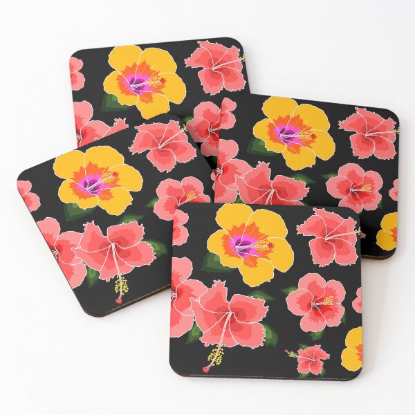 Item preview, Hibiscus illustration pattern designed and sold by HibouMagique.