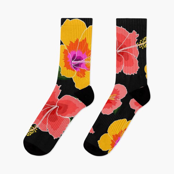 Item preview, Hibiscus illustration pattern designed and sold by HibouMagique.
