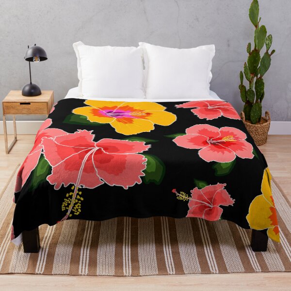 Item preview, Hibiscus illustration pattern designed and sold by HibouMagique.