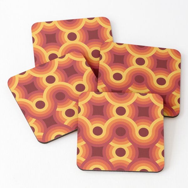 Item preview, Disco Retro 70s 80s pattern orange red yellow circles Decor Decorations designed and sold by Draculaura2009.