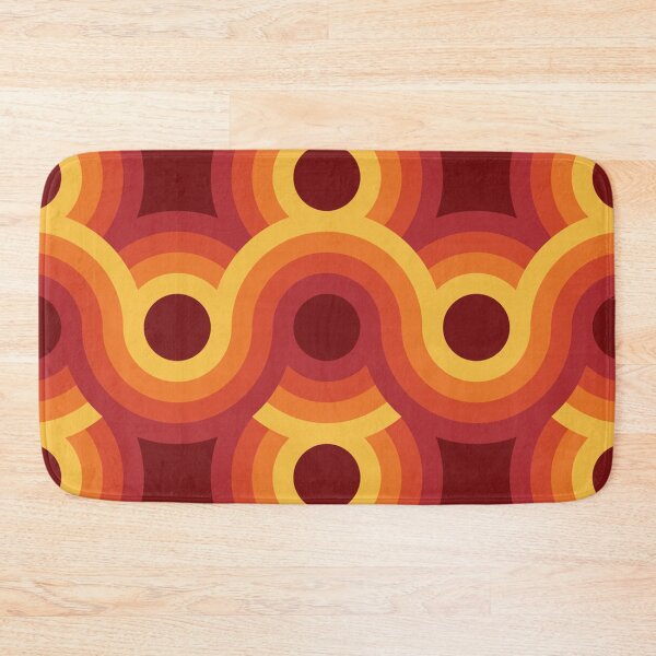 Item preview, Disco Retro 70s 80s pattern orange red yellow circles Decor Decorations designed and sold by Draculaura2009.