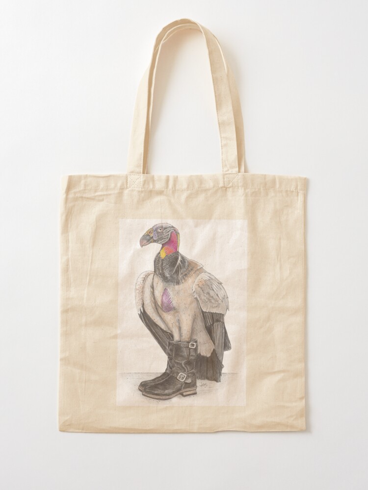 Thumbnail 2 of 5, Tote Bag, King vulture in biker boots designed and sold by JimsBirds.