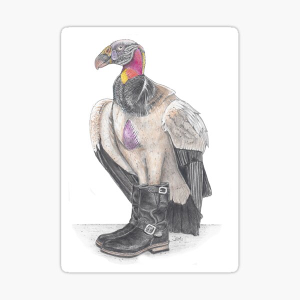 Item preview, King vulture in biker boots designed and sold by JimsBirds.