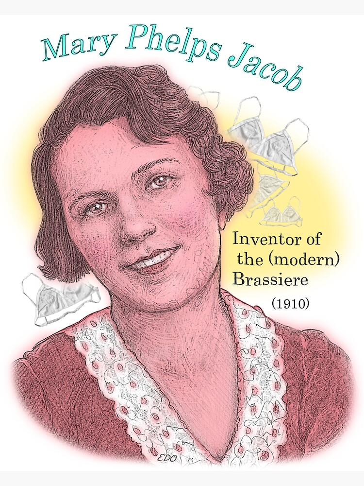 Mary Phelps Jacob, Inventor of the Modern Bra Sticker for Sale by eedeeo