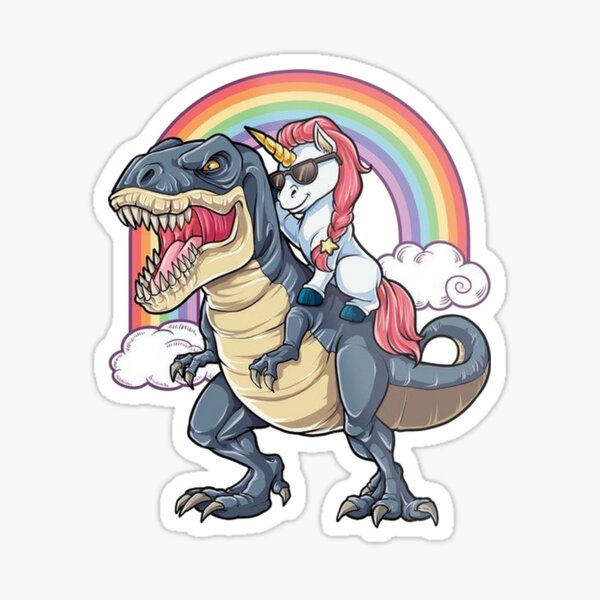 Item preview, Unicorn riding a dino designed and sold by Hideky98.