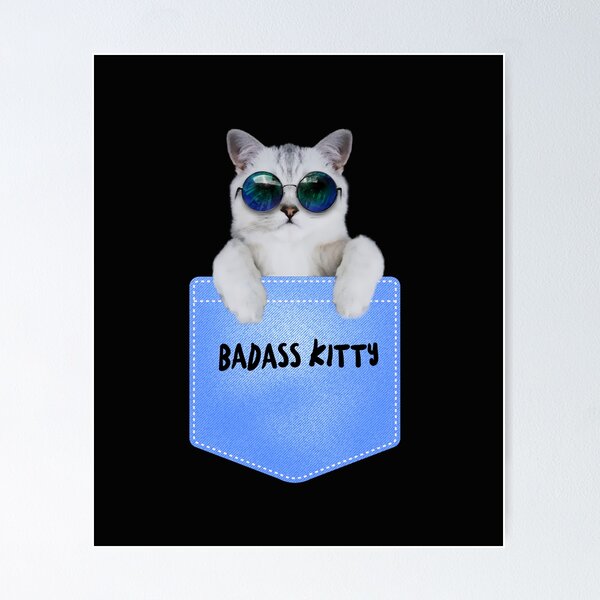 Item preview, Badass Kitty in a pocket designed and sold by TeeZoneZtore.