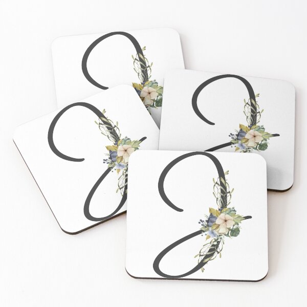 Item preview, Blue Floral Wreath Bouquet Monogram Letter J designed and sold by TheFamilyVan.
