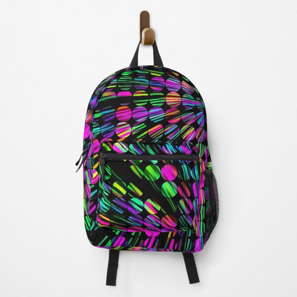 Item preview, geometric circle abstract pattern in pink blue green black designed and sold by Mrvell.