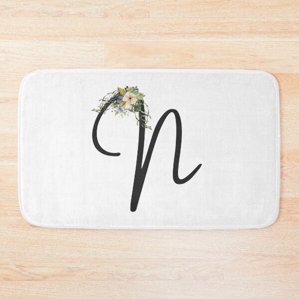 Item preview, Blue Floral Wreath Bouquet Monogram Letter N designed and sold by TheFamilyVan.