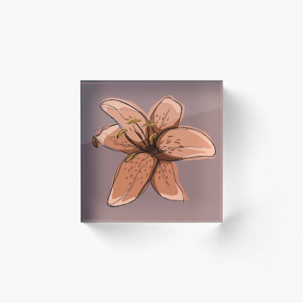 Item preview, Line Art Tiger Lily Flower Plant designed and sold by andymvera.