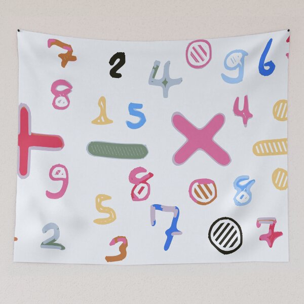 Item preview, colorful number abstract background designed and sold by Mrvell.
