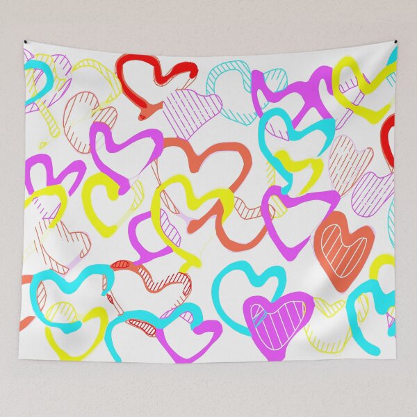 Item preview, colorful heart shape pattern abstract designed and sold by Mrvell.
