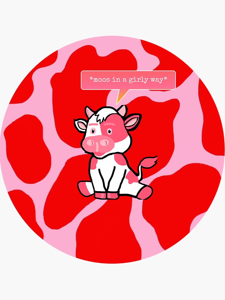 Girly Cow Sticker For Sale By Earthtoaura Redbubble