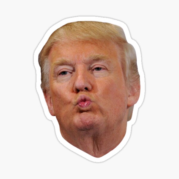 Vista previa del artículo con la obra «Funny Meme Donald Trump Kissing Sticker Mask Camiseta», diseñado y vendido por BasedAndOptical.