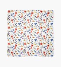 Spring watercolor pattern, flowers, poppy, cornflower, chamomile Scarf