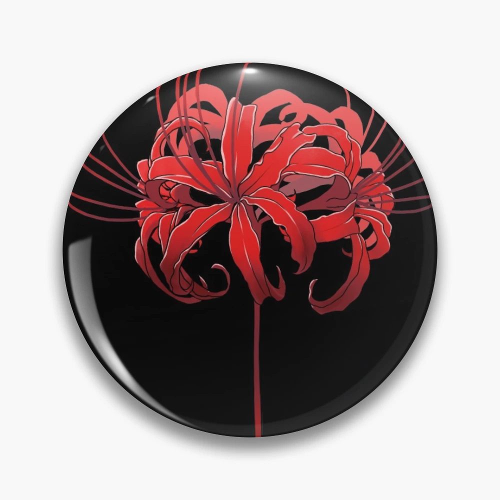 Beautiful Red Spider Lily " Pin for Sale by rubydian | Redbubble