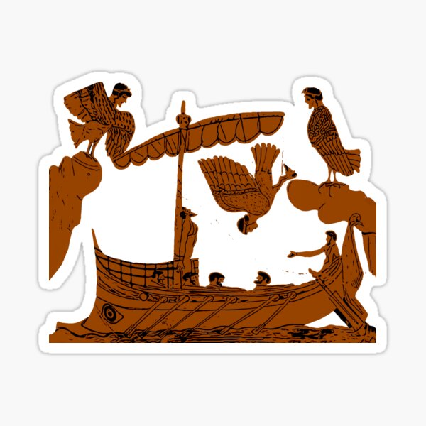 Odysseus and the sirens Sticker