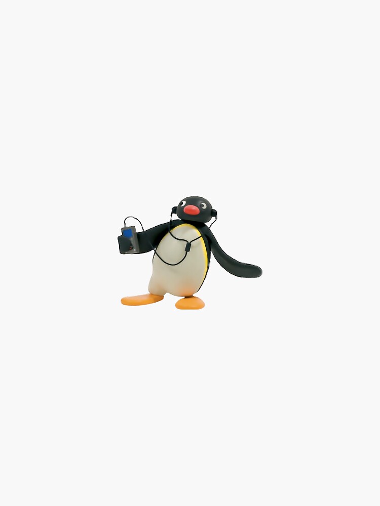 Imagen 3 de 3, Pegatina con la obra pingu escuchando musica, diseñada y vendida por khumble.