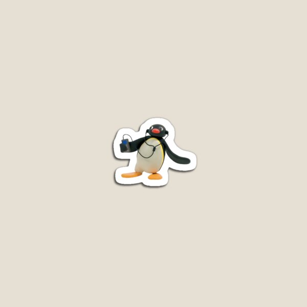 Vista previa del artículo con la obra «pingu escuchando musica», diseñado y vendido por khumble.
