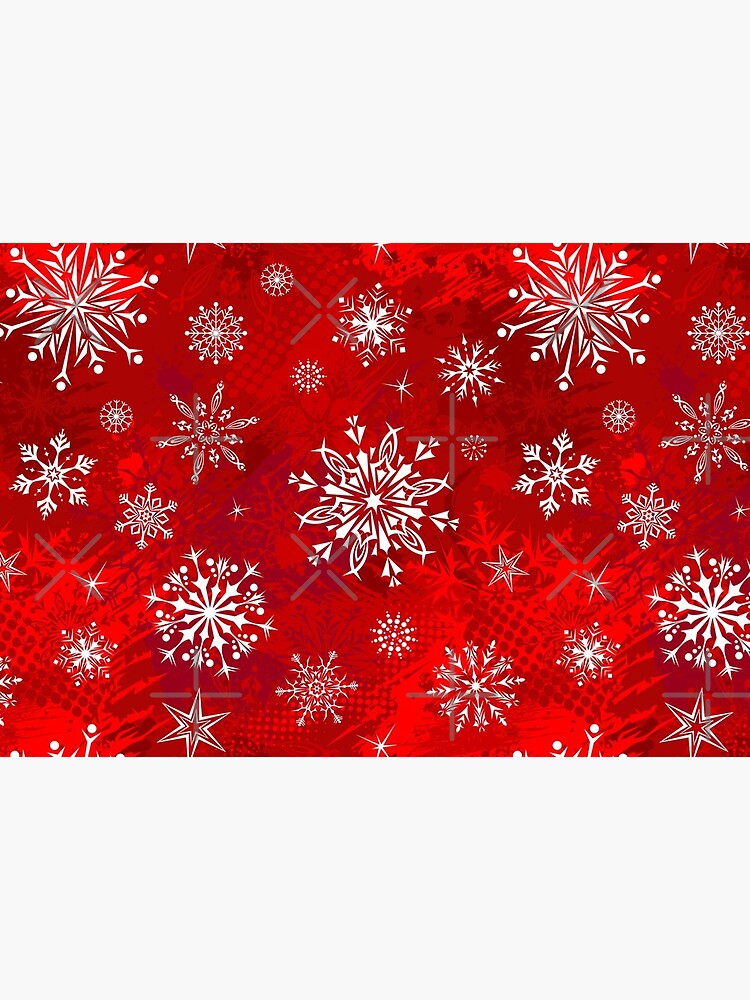 Christmas Pattern - Classic Red Gradient Snowflakes Design by psanjaymenon