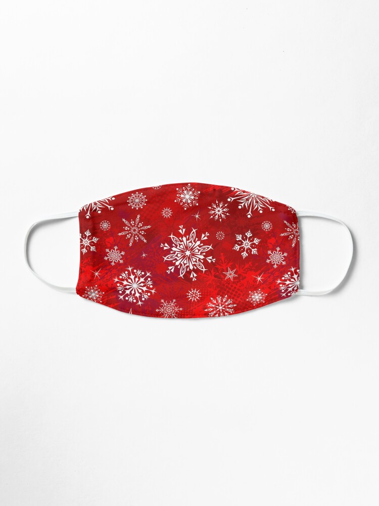 Alternate view of Christmas Pattern - Classic Red Gradient Snowflakes Design Mask