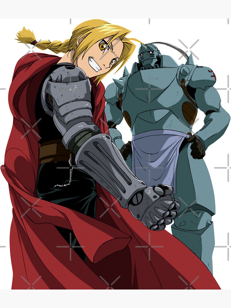 FullMetal Alchemist Anime Edward and Alphonse on White Refrigerator Magnet  NEW