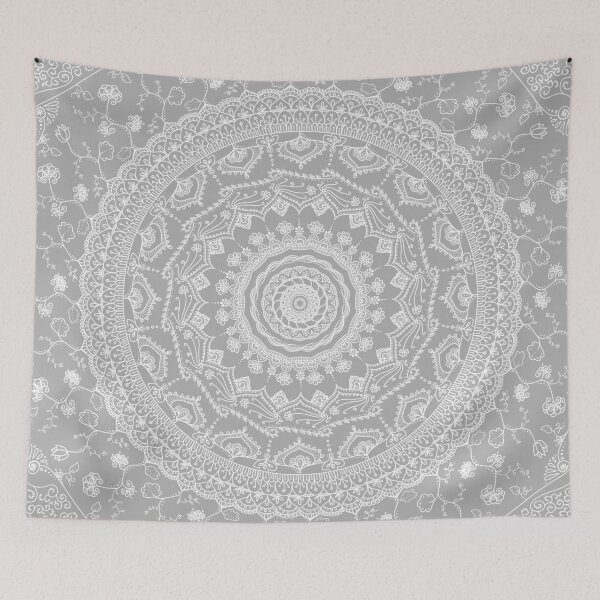 Item preview, Secret garden mandala in soft gray designed and sold by Maria  Singh.
