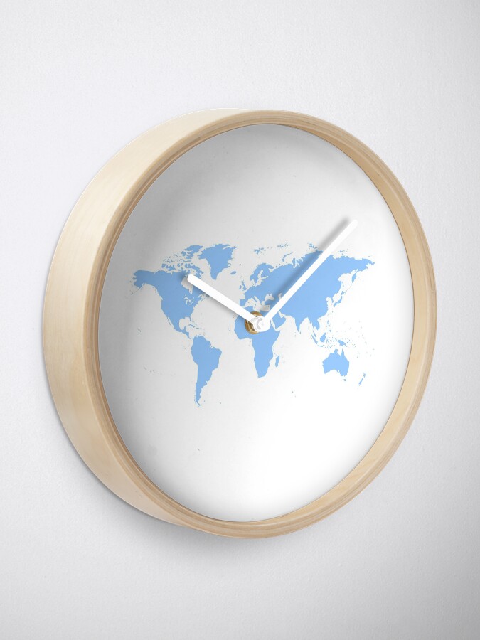 Alternate view of World Map. I love Travel Clock