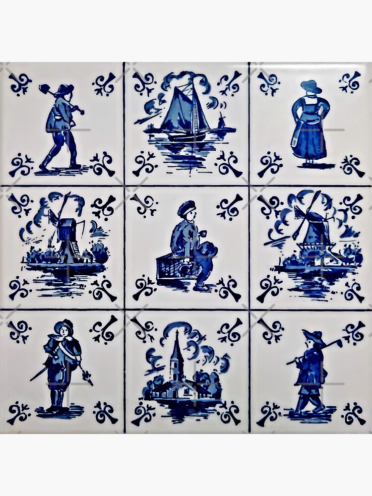 Dutch Tile Stickers (Pack of 24)