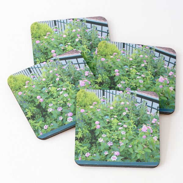 Item preview, Fenced-In Urban Flowers on Walk in Park I designed and sold by Silver Sky by Janet.