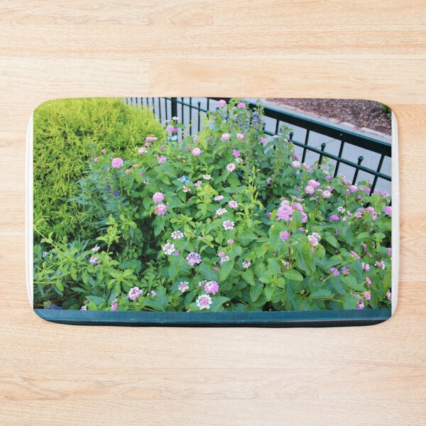 Item preview, Fenced-In Urban Flowers on Walk in Park I designed and sold by Silver Sky by Janet.