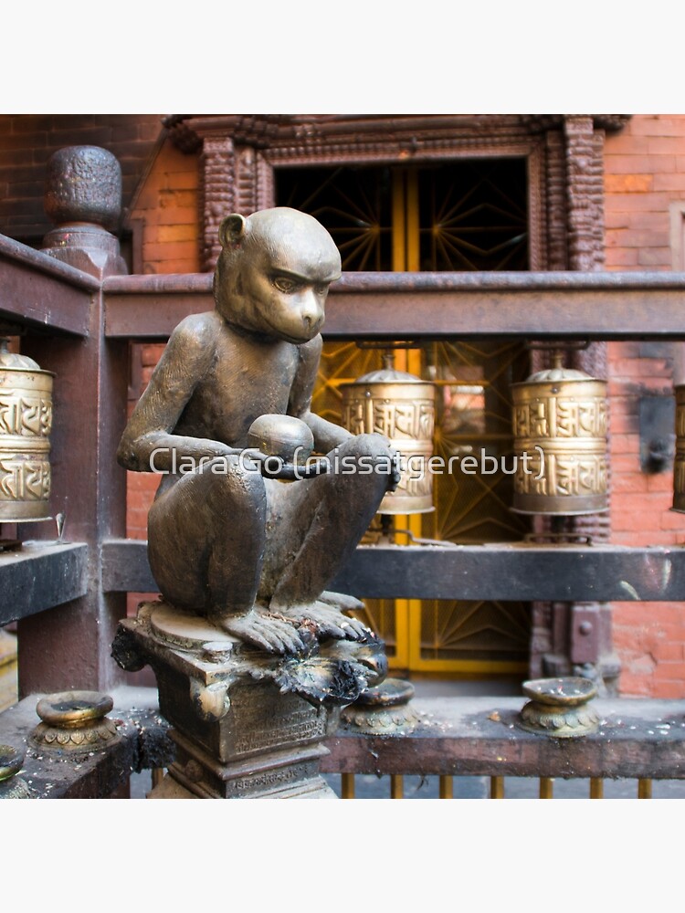 Thumbnail 2 of 2, Tote Bag, Monkey in a Buddhist temple designed and sold by missatgerebut.