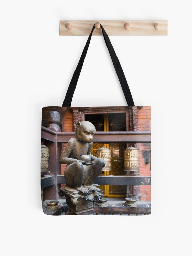 Thumbnail 1 of 2, Tote Bag, Monkey in a Buddhist temple designed and sold by missatgerebut.